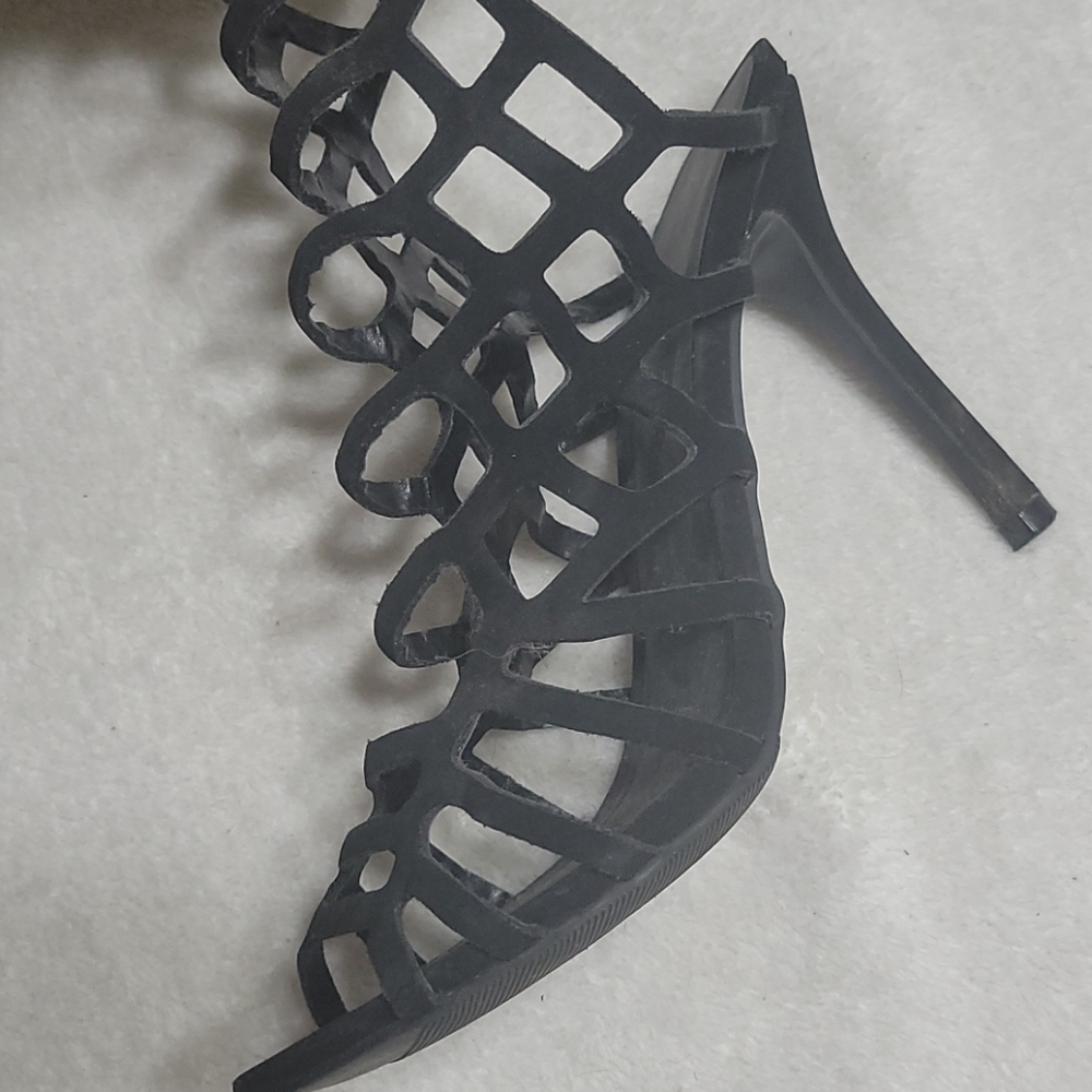 Strappy Black Big Buddah Heels